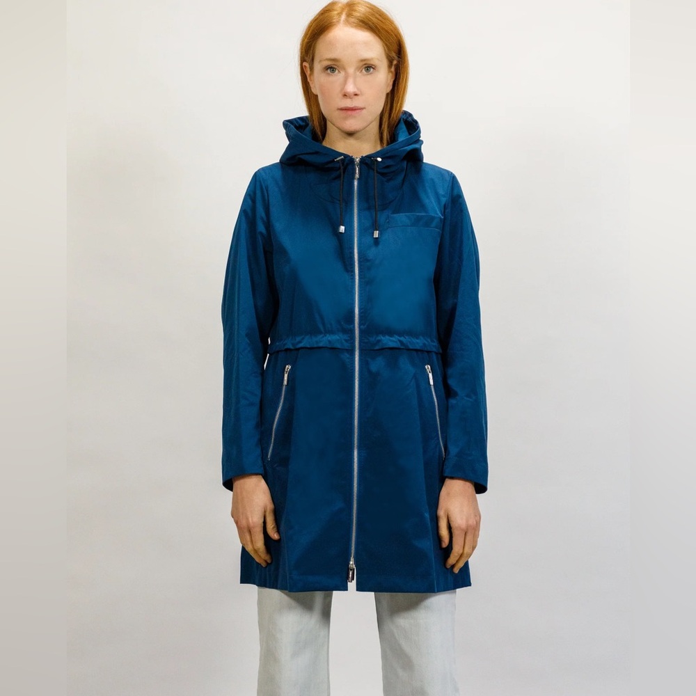 Jane Post The London Parka with Hood in Teal M
